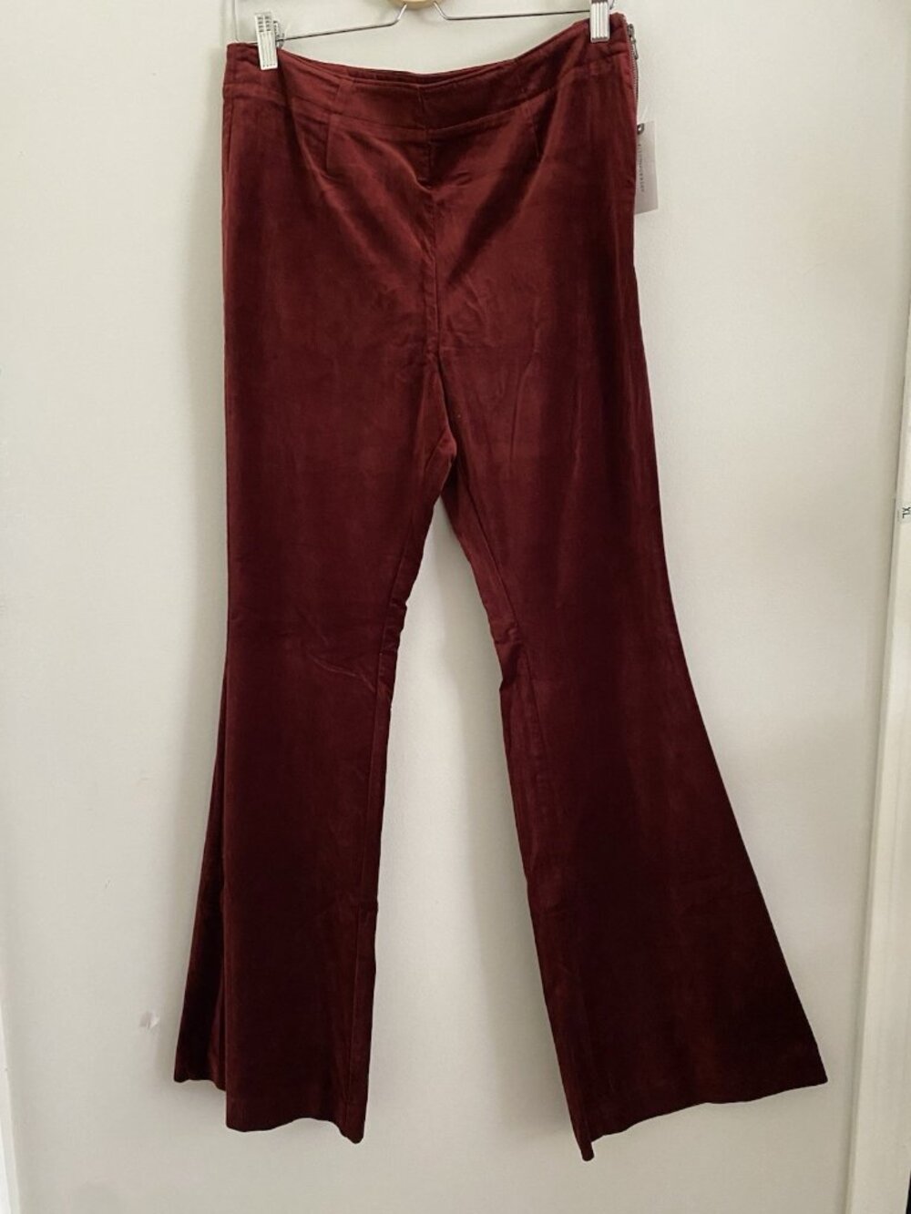 By Anthropologie Velvet Flare Pants SIZE 10 new nwt deep rust - Picture 5 of 8
